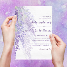 Watercolor Wisteria Bloms Romantische Hochzeit Einladung