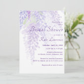 Watercolor Wisteria Blooms Brautparty Einladung (Stehend Vorderseite)