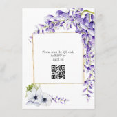 Watercolor Wisteria Blooms QR Code Hochzeit Begleitkarte (Rückseite)