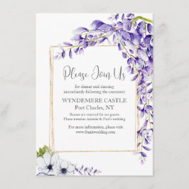 Watercolor Wisteria Blooms Wedding Begleitkarte