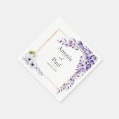 Watercolor Wisteria Blooms Wedding Serviette (Ecke)
