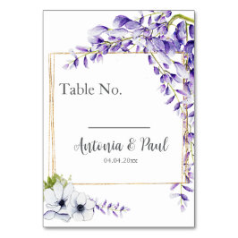 Watercolor Wisteria Blooms Wedding Tischnummer