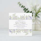 Watercolor Wisteria Brautparty| Platz Einladung (Stehend Vorderseite)