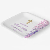 Watercolor Wisteria First Communion Pappteller (Gewinkelt)