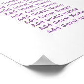 Watercolor Wisteria First Communion Seating Chart Poster (Ecke)