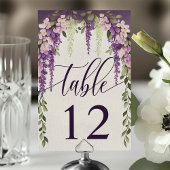 Watercolor Wisteria Floral Calligraphy Wedding Tischnummer