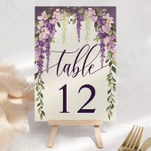 Watercolor Wisteria Floral Calligraphy Wedding Tischnummer