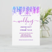 Watercolor Wisteria Lila Hochzeit Einladung (Stehend Vorderseite)