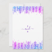 Watercolor Wisteria Lila Hochzeit Einladung (Rückseite)
