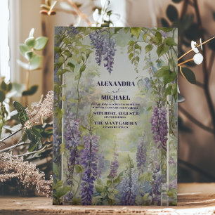 Watercolor Wisteria Lila Lilac Floral Wedding Einladung