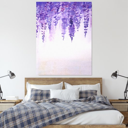 Watercolor Wisteria print Leinwanddruck (Insitu (Schlafzimmer))