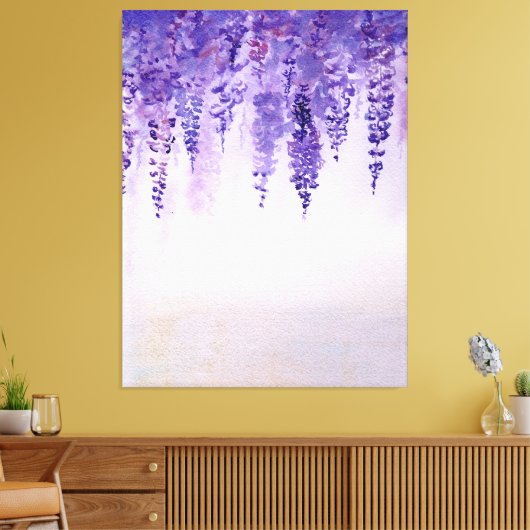 Watercolor Wisteria print Leinwanddruck (Insitu (Wohnzimmer))