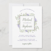 Watercolor Wisteria Rahmen Hochzeit Einladung (Vorderseite)