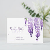 Watercolor Wisteria RSVP Karte (Stehend Vorderseite)