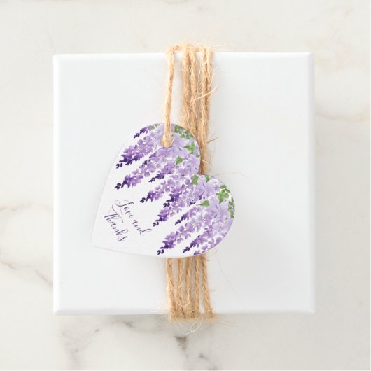 Watercolor Wisteria Vielen Dank | Hochzeit Geschenkanhänger (Beispiel)