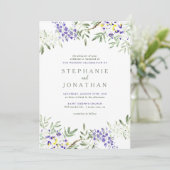 Watercolor Wisteria Wedding Einladung (Stehend Vorderseite)