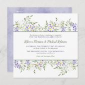Watercolor Wisteria Wedding Einladung | Quadrat (Vorne/Hinten)