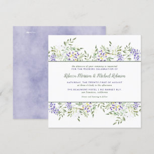 Watercolor Wisteria Wedding Einladung   Quadrat