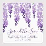 Watercolor Wisteria Wedding Spread The Liebe Scrip Etiketten<br><div class="desc">Watercolor Wisteria Wedding Spread The Liebe Script Fevor Tags bietet elegante Aquarellwein-Blume in sanften Lavendel und lila mit grünen Blätter auf einem weißen Hintergrund mit Ihrer Hochzeitsdankbotschaft und dem Datum unten. Auf der anderen Seite ist eine weiche Linke. Personalisieren Sie den Text in den Textfeldern, indem Sie ihn bearbeiten. Für...</div>