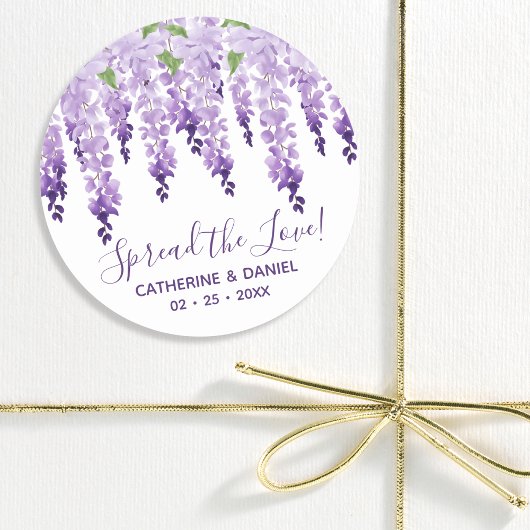Watercolor Wisteria Wedding Spread The Liebe Scrip Runder Aufkleber