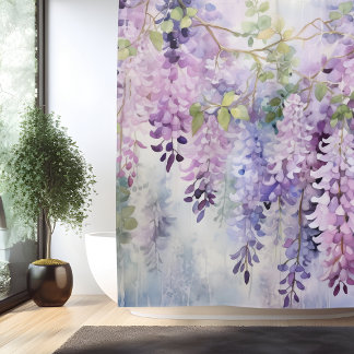 Watercolor Wisteria Whisky Duschvorhang