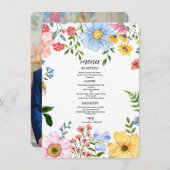 Watercolor Wloral Wedding Menükarte (Vorne/Hinten)