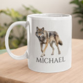 Watercolor Wolf Art Monogram Personalisiert Kaffeetasse