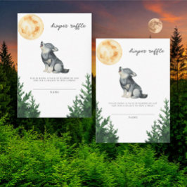 Watercolor-Wolf-Baby-Party-Windel-Raffle Begleitkarte