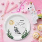 Watercolor Wolf Baby Shower Pappteller (Party)