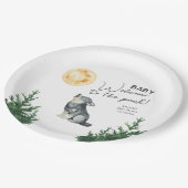 Watercolor Wolf Baby Shower Pappteller (Schrägansicht)