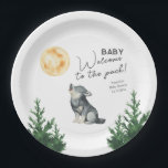 Watercolor Wolf Baby Shower  Pappteller<br><div class="desc">Watercolor baby shower</div>