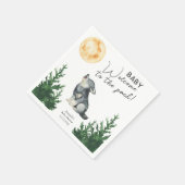 Watercolor Wolf Baby Shower Serviette (Ecke)