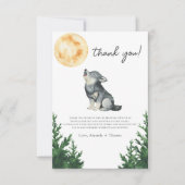Watercolor Wolf Baby Shower Thank you Dankeskarte (Vorderseite)