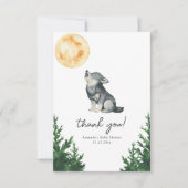 Watercolor Wolf Baby Shower Thank you Dankeskarte (Vorderseite)