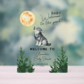 Watercolor Wolf Baby shower Welcome Acrylschild (Neutral)