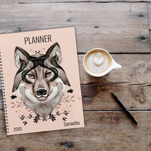 Watercolor Wolf Custom Planer