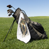 Watercolor Wolf Earths Tones Golfhandtuch (Gras)