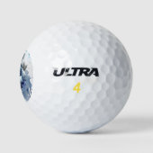 Watercolor Wolf Head Dusty Blue Golfball (Logo)