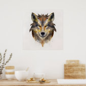 Watercolor Wolf Head Poster (Küche)