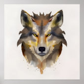 Watercolor Wolf Head Poster (Vorne)