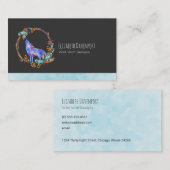 Watercolor Wolf Howling in einem Boho Style Kranz Visitenkarte (Vorne/Hinten)