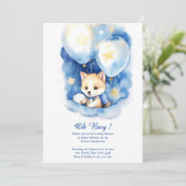 Watercolor Wolf Kinderdusche Einladung (Stehend Vorderseite)