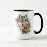 Watercolor Wolf mit Blume in der Tasse Natur<br><div class="desc">Dieses wunderschöne Wolfbild stellt sich den Geist des Wolfs in Verbindung mit aufwändig detaillierten Blume in einem farbenfrohen Aquarell-Stil vor. Sie können verschiedene Stile und Größen für Ihre Tasse wählen, aber denken Sie daran, wenn Sie einen anderen Stil oder eine andere Größe wählen, müssen Sie möglicherweise das Layout bearbeiten, das...</div>