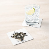 Watercolor Wolf Mountain Wilderness Parco Tassino Rechteckiger Pappuntersetzer (Vor Ort)