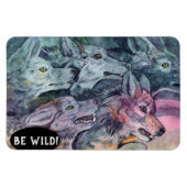 Watercolor Wolf Pack Magnet (Horizontal)