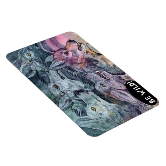 Watercolor Wolf Pack Magnet (Rechte Seite)