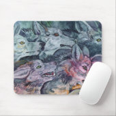 Watercolor Wolf Pack Mousepad (Mit Mouse)