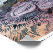 Watercolor Wolf Pack Poster (Ecke)