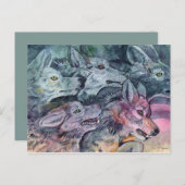 Watercolor Wolf Pack Postkarte (Vorne/Hinten)