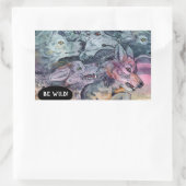 Watercolor Wolf Pack Rechteckiger Aufkleber (Tasche)